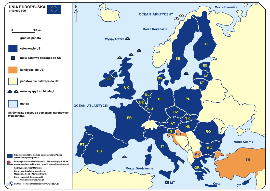 Państwa Unii Europejskiej Mapa | Mapa