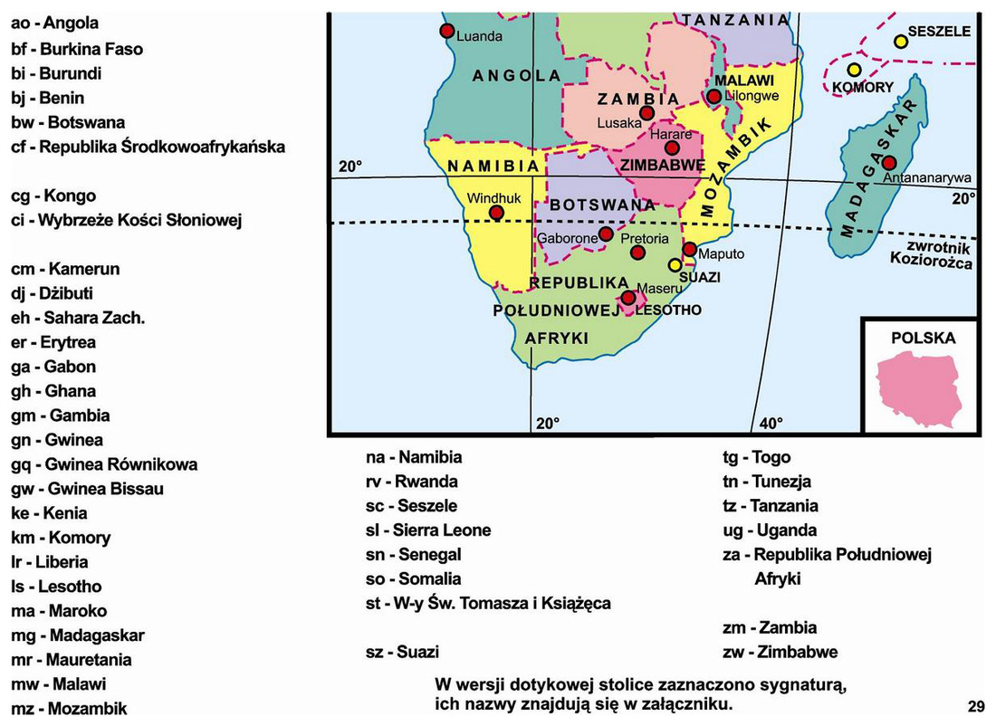 Mapa Afryki Państwa I Stolice 29. Afryka – podział polityczny